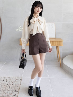 「CLEAR BASIC（クリアベーシック）のアイテム（シャツ/ブラウス）」を使った、clear(クリア)さん（レディース・162cm）の秋コーディネート