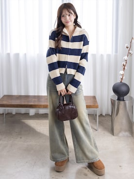 「clear（クリア）のアイテム（ブーツ）」を使った、clear(クリア)さん（レディース・161cm）の秋コーディネート