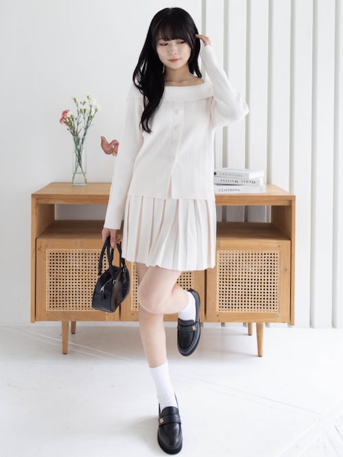 ニットプリーツミニスカート(セット可)[着回し力抜群 ガーリー