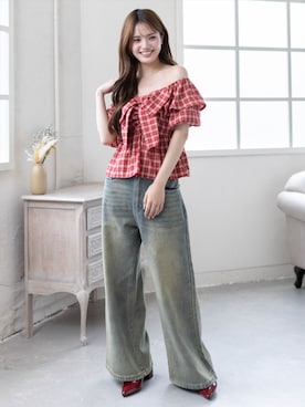 「clear（クリア）のアイテム（パンツ）」を使った、clear(クリア)さん（レディース・161cm）の春コーディネート