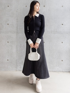 「CLEAR BASIC（クリアベーシック）のアイテム（スカート）」を使った、clear(クリア)さん（レディース・165cm）の秋コーディネート