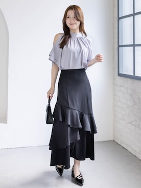 「CLEAR BASIC（クリアベーシック）のアイテム（スカート）」を使った、clear(クリア)さん（レディース・163cm）の春コーディネート