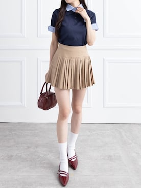 「アイテム（バッグ、レッド系）」を使った、clear(クリア)さん（レディース・165cm）の夏コーディネート