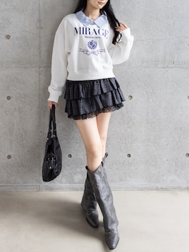 「アイテム（その他シューズ、グレー系）」を使った、clear(クリア)さん（レディース・162cm）の秋コーディネート