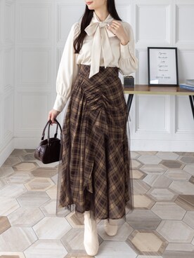 「clear（クリア）のアイテム（スカート）」を使った、clear(クリア)さん（レディース・162cm）の秋コーディネート