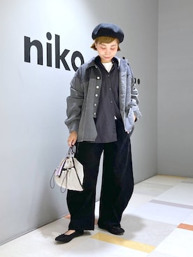 「アイテム（帽子）」を使った、タゾエさん（レディース・155cm・30代）の秋コーディネート