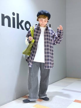「アイテム（帽子）」を使った、タゾエさん（レディース・155cm・30代）の秋コーディネート