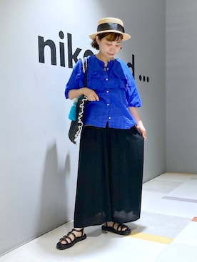 「アイテム（帽子）」を使った、タゾエさん（レディース・155cm・30代）の夏コーディネート