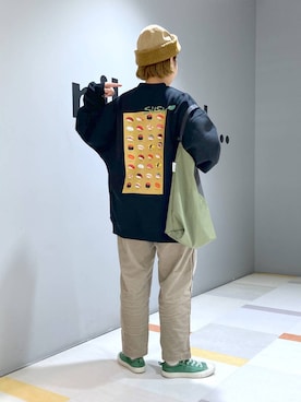 「アイテム（トートバッグ）」を使った、タゾエさん（レディース・155cm）の冬コーディネート