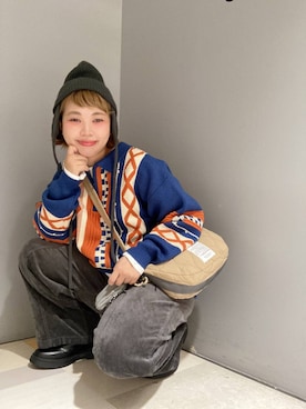 「アイテム（帽子）」を使った、タゾエさん（レディース・155cm・30代）の秋コーディネート