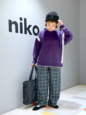 「アイテム（帽子）」を使った、タゾエさん（レディース・155cm・30代）の秋コーディネート