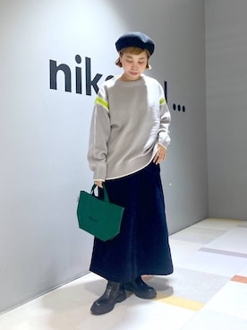 「アイテム（帽子）」を使った、タゾエさん（レディース・155cm・30代）の秋コーディネート