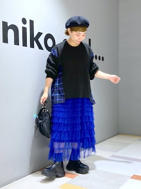 「アイテム（帽子）」を使った、タゾエさん（レディース・155cm・30代）の秋コーディネート