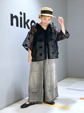 「アイテム（帽子）」を使った、タゾエさん（レディース・155cm・30代）の夏コーディネート
