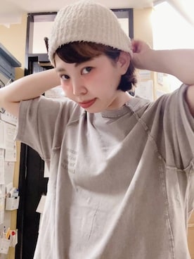 「アイテム（帽子）」を使った、タゾエさん（レディース・155cm・30代）の夏コーディネート