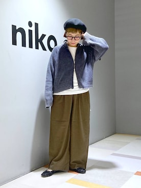 「アイテム（帽子）」を使った、タゾエさん（レディース・155cm・30代）の秋コーディネート