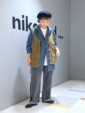 「アイテム（帽子）」を使った、タゾエさん（レディース・155cm・30代）の秋コーディネート