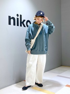 「アイテム（帽子）」を使った、タゾエさん（レディース・155cm・30代）の秋コーディネート