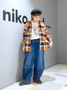 「アイテム（帽子）」を使った、タゾエさん（レディース・155cm・30代）の秋コーディネート
