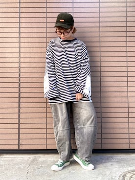 「アイテム（帽子）」を使った、タゾエさん（レディース・155cm・30代）の秋コーディネート