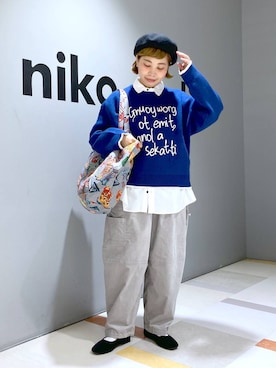 「アイテム（帽子）」を使った、タゾエさん（レディース・155cm・30代）の秋コーディネート