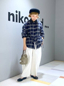 「アイテム（帽子）」を使った、タゾエさん（レディース・155cm・30代）の秋コーディネート
