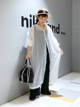 「アイテム（帽子）」を使った、タゾエさん（レディース・155cm・30代）の夏コーディネート