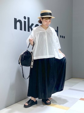 「アイテム（帽子）」を使った、タゾエさん（レディース・155cm・30代）の夏コーディネート