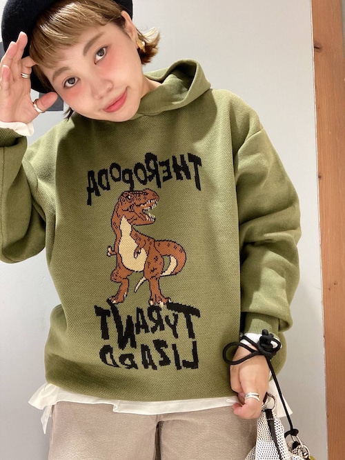 niko and…（ニコアンド） パーカー アソートモチーフジャカードニット