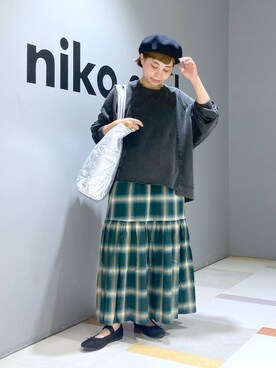 「アイテム（帽子）」を使った、タゾエさん（レディース・155cm・30代）の秋コーディネート