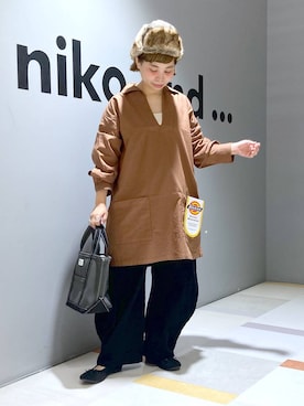 「アイテム（帽子）」を使った、タゾエさん（レディース・155cm・30代）の秋コーディネート