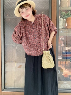 「アイテム（帽子）」を使った、タゾエさん（レディース・155cm・30代）の夏コーディネート