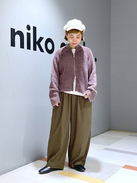 「アイテム（帽子）」を使った、タゾエさん（レディース・155cm・30代）の秋コーディネート