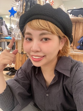 「アイテム（帽子）」を使った、タゾエさん（レディース・155cm・30代）の夏コーディネート