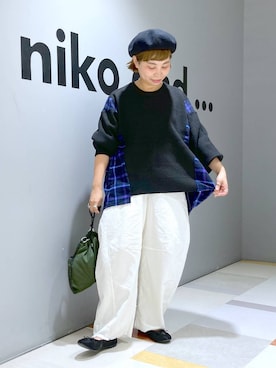 「アイテム（帽子）」を使った、タゾエさん（レディース・155cm・30代）の秋コーディネート