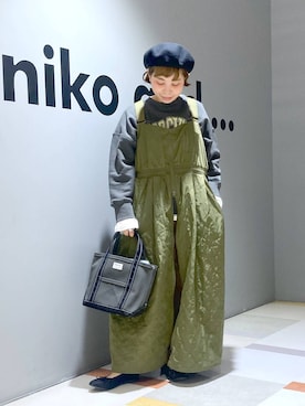 「アイテム（帽子）」を使った、タゾエさん（レディース・155cm・30代）の秋コーディネート