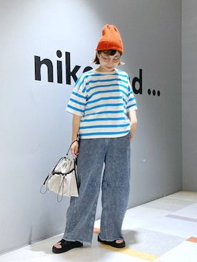 「アイテム（帽子）」を使った、タゾエさん（レディース・155cm・30代）の夏コーディネート