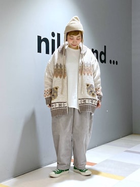 「アイテム（帽子）」を使った、タゾエさん（レディース・155cm・30代）の秋コーディネート