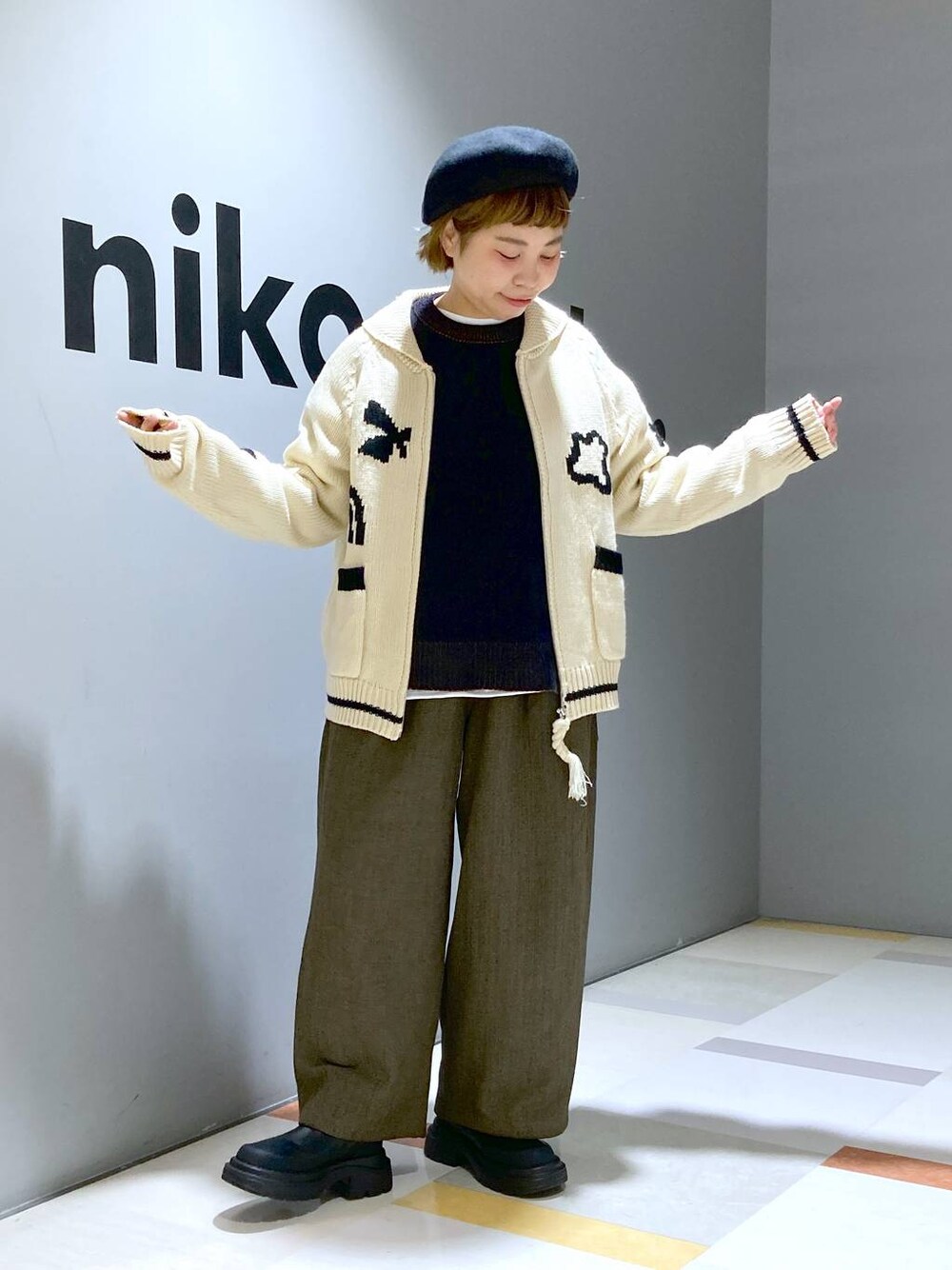 楽天市場】【SALE／10%OFF】アートモチーフZIPカーディガン niko and  ニコアンド トップス カーディガン ネイビー  ホワイト【RBA_E】【送料無料】[Rakuten Fashion] : niko and ／ニコアンド