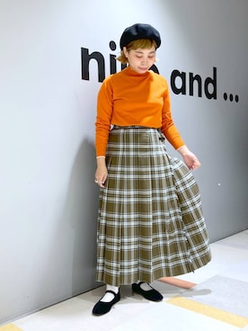 「アイテム（帽子）」を使った、タゾエさん（レディース・155cm・30代）の秋コーディネート
