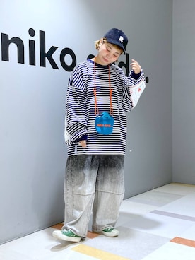 「アイテム（帽子）」を使った、タゾエさん（レディース・155cm・30代）の秋コーディネート