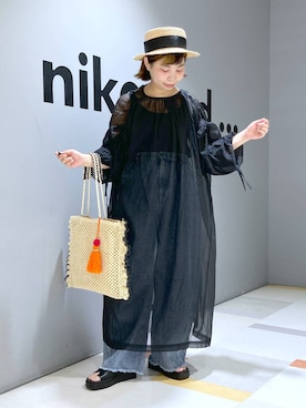 「アイテム（帽子）」を使った、タゾエさん（レディース・155cm・30代）の夏コーディネート