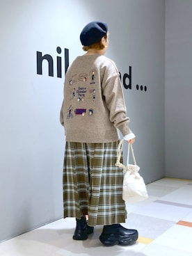 「アイテム（帽子）」を使った、タゾエさん（レディース・155cm・30代）の秋コーディネート
