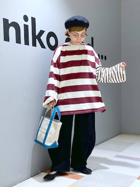 「アイテム（帽子）」を使った、タゾエさん（レディース・155cm・30代）の秋コーディネート