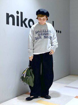 「アイテム（帽子）」を使った、タゾエさん（レディース・155cm・30代）の秋コーディネート
