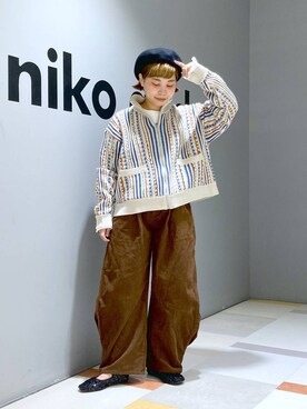 「アイテム（帽子）」を使った、タゾエさん（レディース・155cm・30代）の秋コーディネート