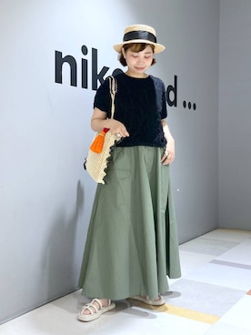 「アイテム（帽子）」を使った、タゾエさん（レディース・155cm・30代）の夏コーディネート