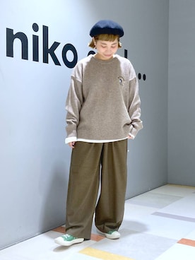 「アイテム（帽子）」を使った、タゾエさん（レディース・155cm・30代）の秋コーディネート