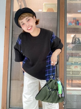 「アイテム（帽子）」を使った、タゾエさん（レディース・155cm・30代）の秋コーディネート