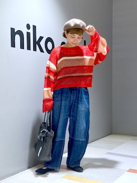 「アイテム（帽子）」を使った、タゾエさん（レディース・155cm・30代）の秋コーディネート